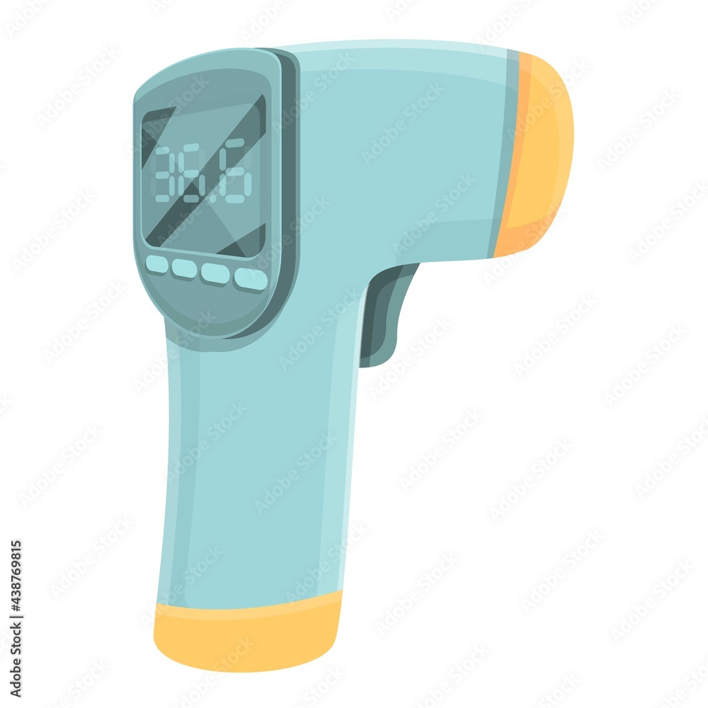 Poster laser thermometer up-to-date icon. cartoon of laser thermometer up-to-date vector icon for web desig