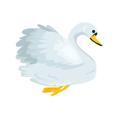 Swan flat icon. Colored vector element from birds collection. Creative Swan icon for web design, templates and infographics.
