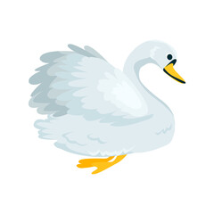 Obraz premium Swan flat icon. Colored vector element from birds collection. Creative Swan icon for web design, templates and infographics.