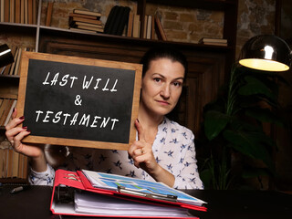 Fototapeta premium Financial concept about LAST WILL & TESTAMENT with phrase on the black board