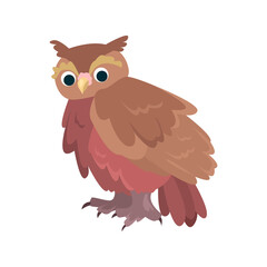 Owl flat icon. Colored vector element from birds collection. Creative Owl icon for web design, templates and infographics.