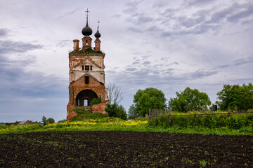 Ruined church in countryside