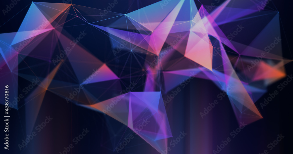 Fototapete Concept plexus connection with lines and points background