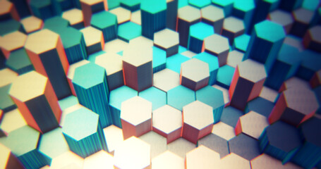 Abstract hexagons shapes background concept