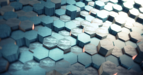 Abstract hexagons shapes background concept