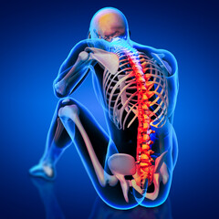 Skeleton of the man with the backbone