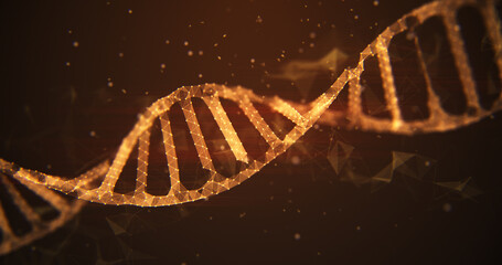 Concept dna animation background. 3D render turning molecule motion