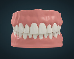 3D teeth on black background