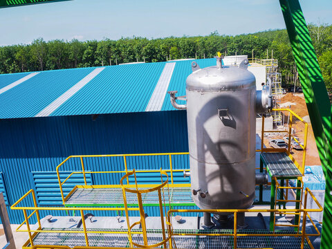 The deaerator systems and structure platform of biomass power plant.