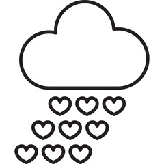 charity_cloud and heart line icon