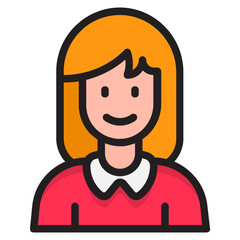 woman color line style icon
