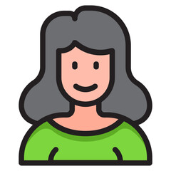 woman color line style icon