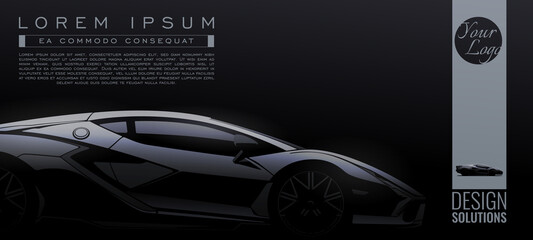 Modern sport car, vector illustration. For background page, brochure template, booklet, flyer.
