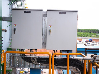 Local control panel of boiler systems in power plant.