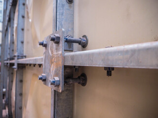 Bolts and nuts of tank in water treatment plant.