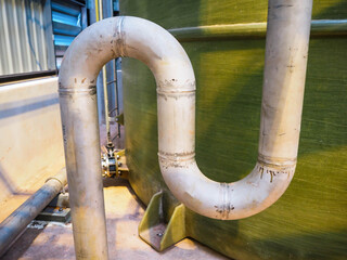 Piping stainless type and support for industrial zone in at power plant.