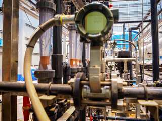 Flow transmitter of Vertex type for monitoring and control flow of water in industry zone at power plant.