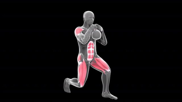 Kettlebell Globet Static Lunge