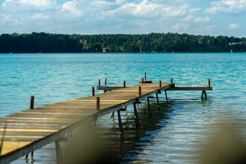 Fototapeta premium wooden pier on the lake