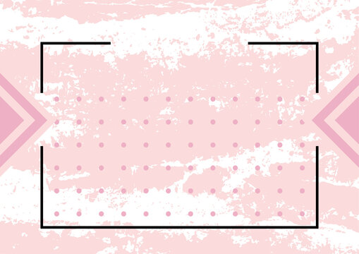 Grunge pink certificate with thin black frame, triangle design elements