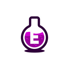 Laboratory Glass Color Icon Letter E