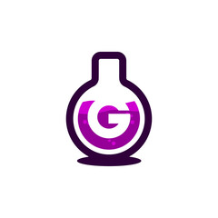 Laboratory Glass Color Icon Letter G