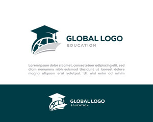 world education logo concept globe logo