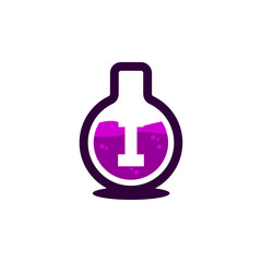 Laboratory Glass Color Icon Letter I