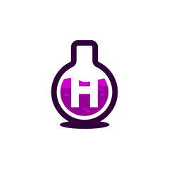 Laboratory Glass Color Icon Letter H