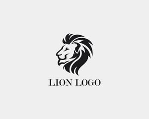 lion logo black vector head lion art design