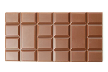 Tasty chocolate bar isolated on white background