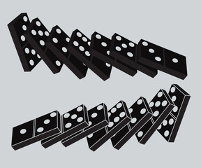 Domino bones on a gray background. Symbol. Vector illustration.