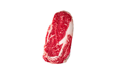 Obraz premium Black angus prime beef steak on white background 