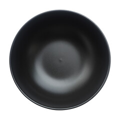 Fototapeta na wymiar one empty circle black bowl isolated on white