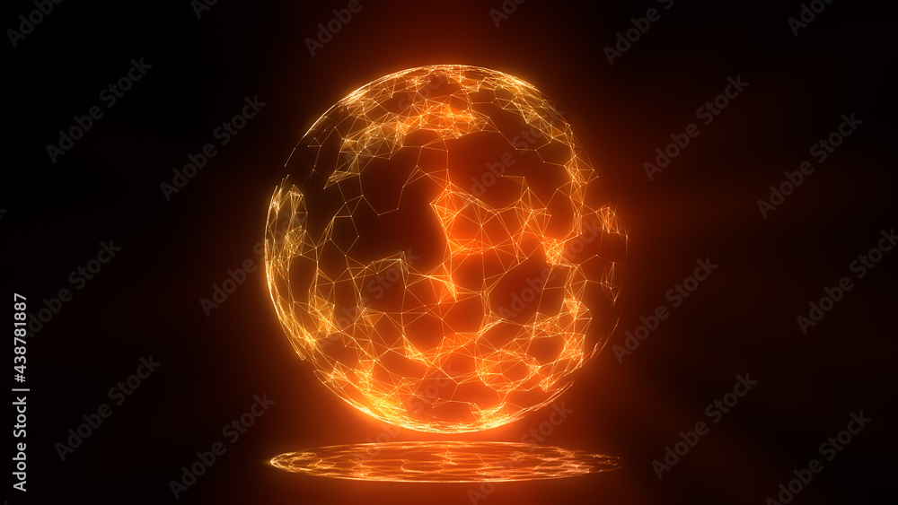 Poster concept globe with connections lines and points