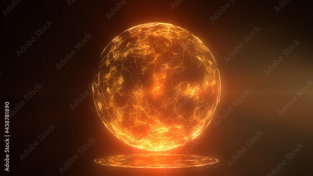 Poster concept globe with connections lines and points