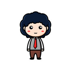 Fototapeta premium male student character wearing school uniform on a white background