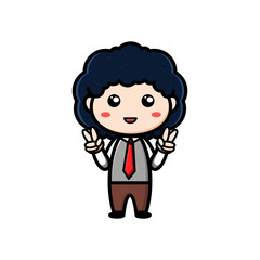 Fototapeta premium male student character wearing school uniform on a white background