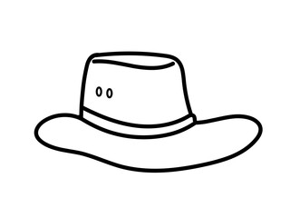 Cowboy hat vector black line drawing