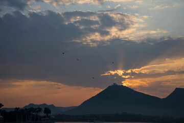sunset in the mountains