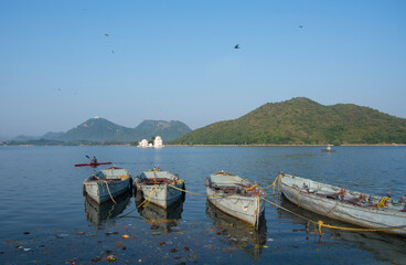 boats on the lake