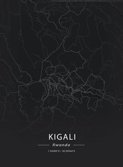 Map of Kigali, Rwanda