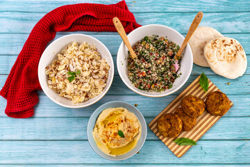 Assorted of lebanese dish, traditional food