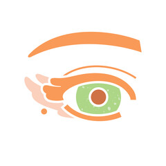 Obraz premium Isolated vector icon of beautiful female eye
