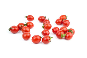 Red tomatoes isolated on white background