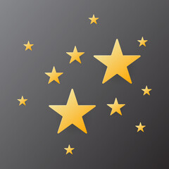 Star Paper cut in shape in a black background, illustration Vector EPS 10