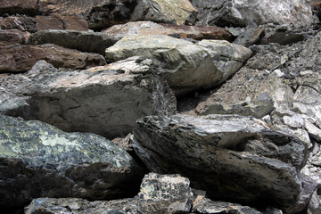 Asbestos rocks in an old mine