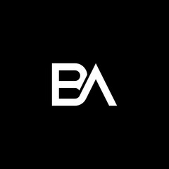 Alphabet letters monogram initials BA