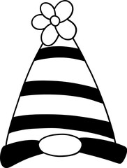Gnome Cap outline illustration for web, wedsite, application, presentation, Graphics design, branding, etc.