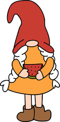 Gnome summer illustration for web, wedsite, application, presentation, Graphics design, branding, etc.